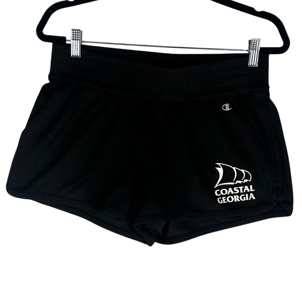 Champion Black Running Shorts Coastal Georgia Emblem Women's Size Large